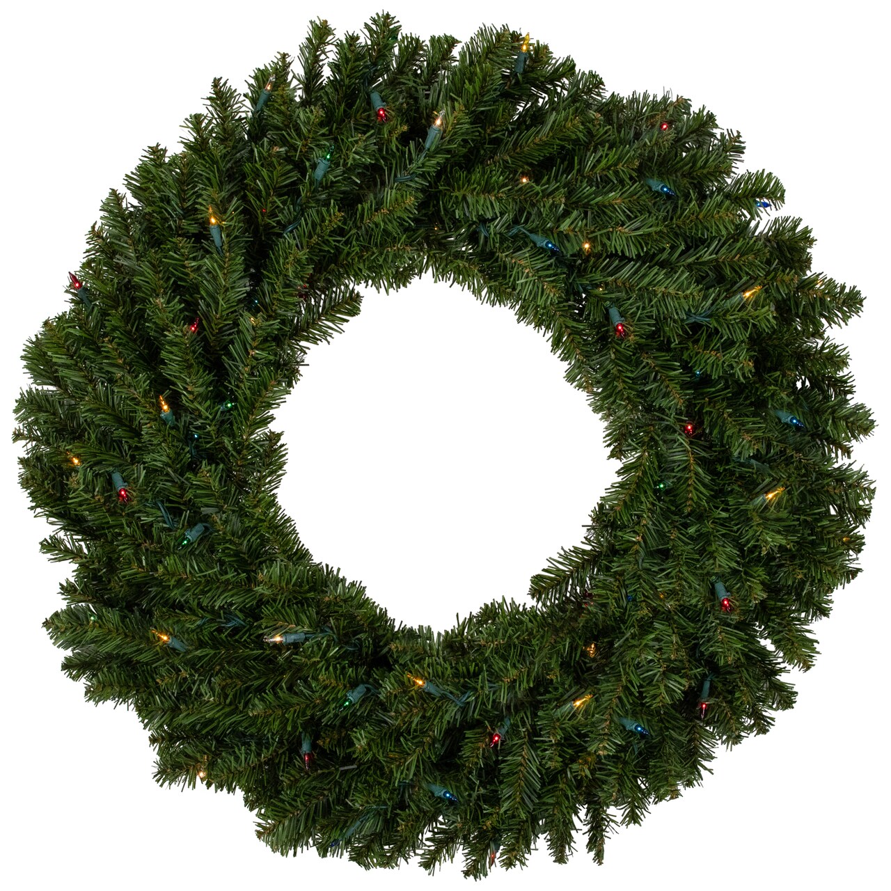 Northlight Pre-Lit Canadian Pine Artificial Christmas Wreath - 30" - Multi Lights